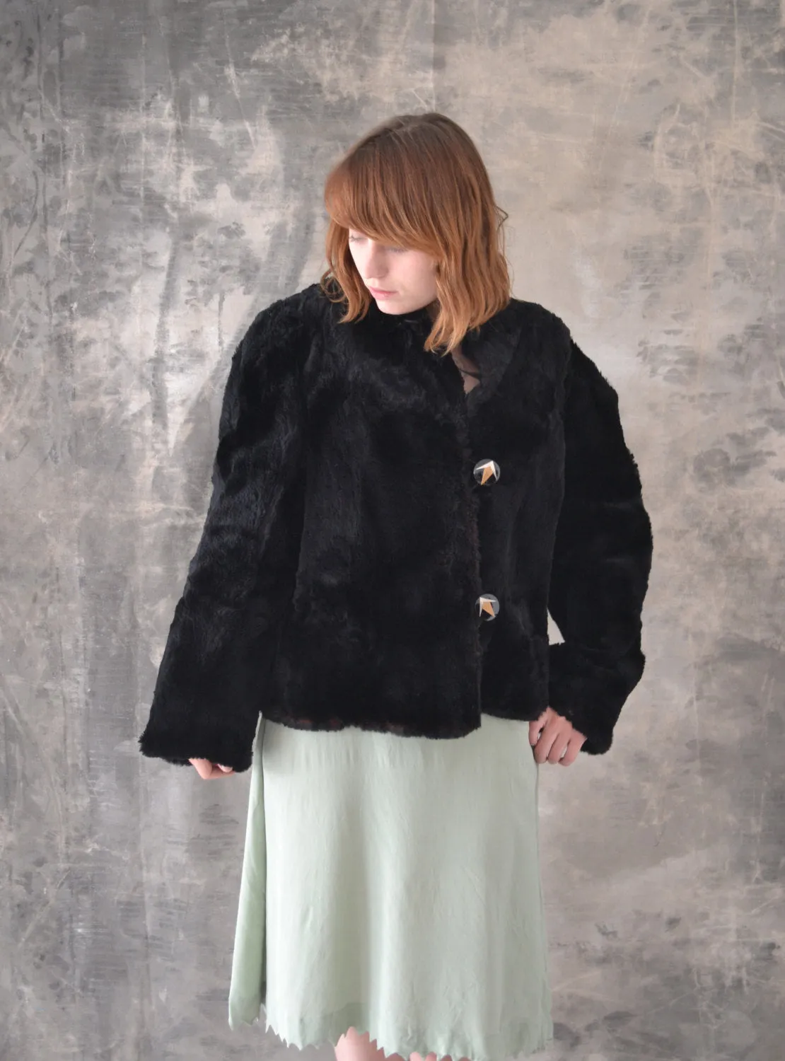 1950s Black Fur Jacket