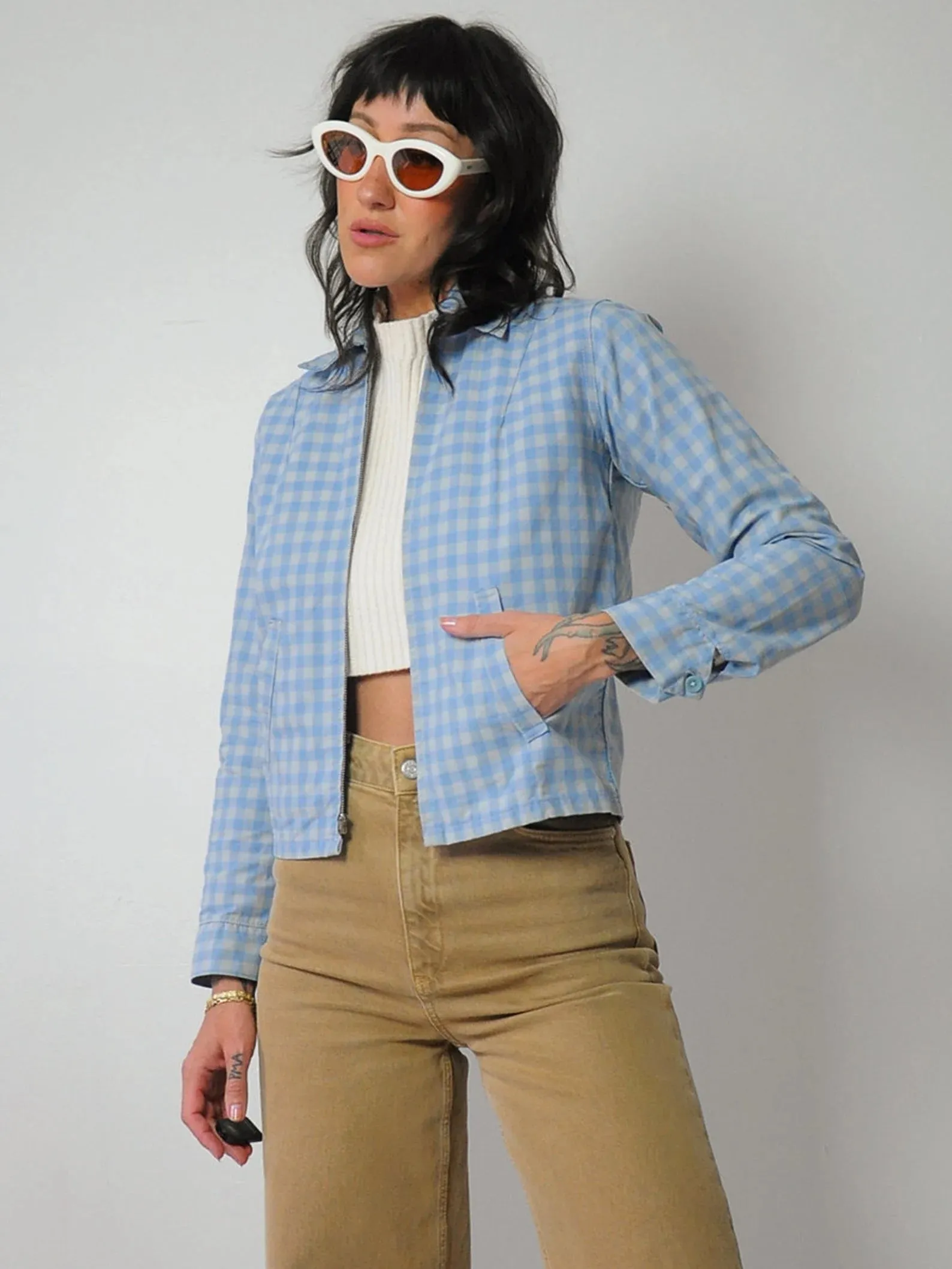 1950's Gingham Zip Up Ricky Jacket