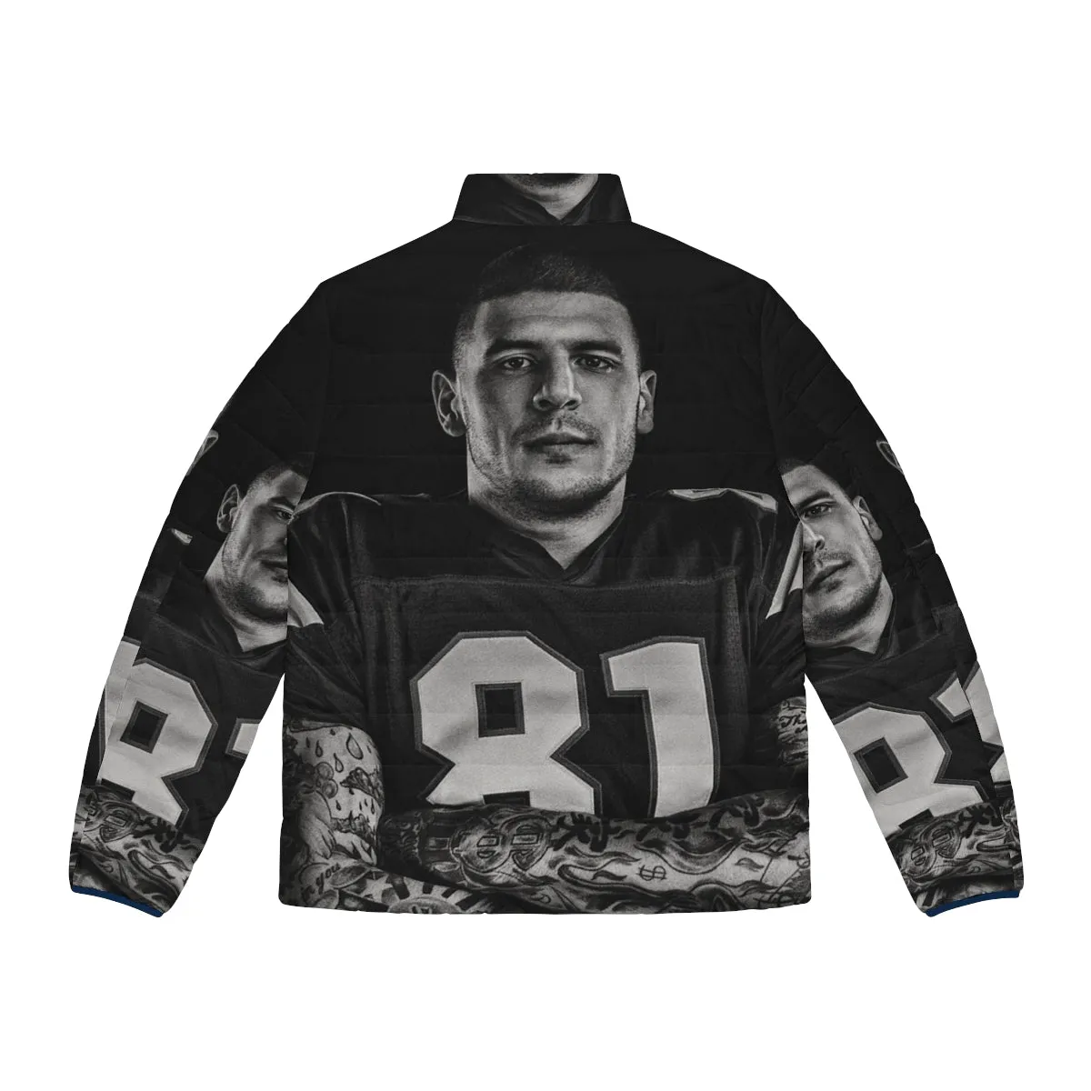 Aaron Hernandez NFL Puffer Jacket - Sports Fan Apparel