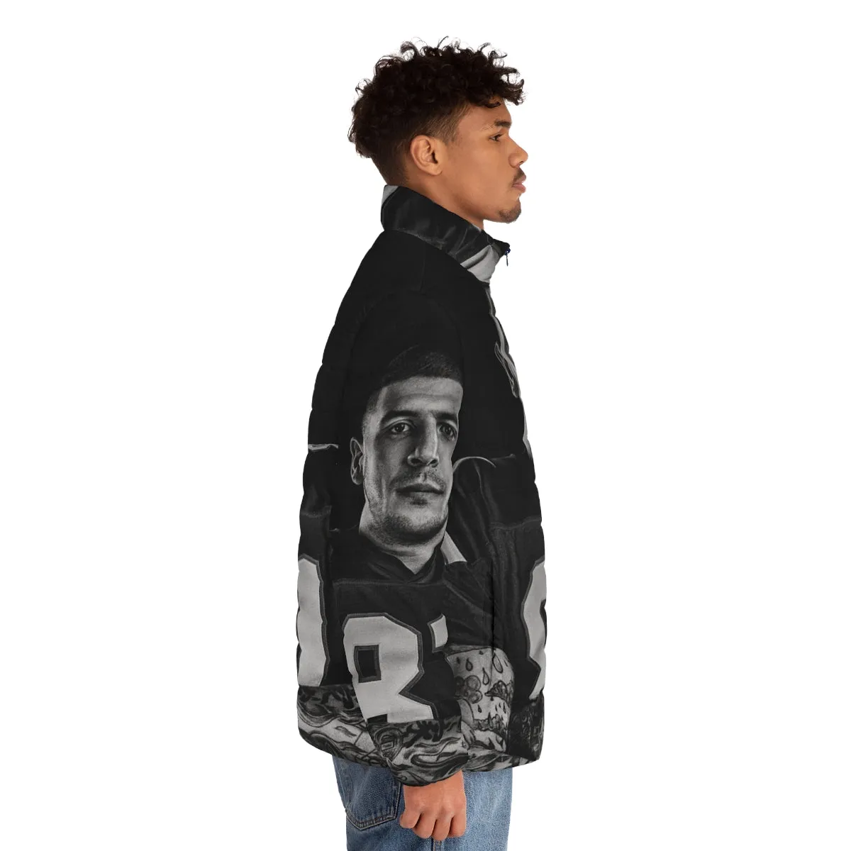 Aaron Hernandez NFL Puffer Jacket - Sports Fan Apparel