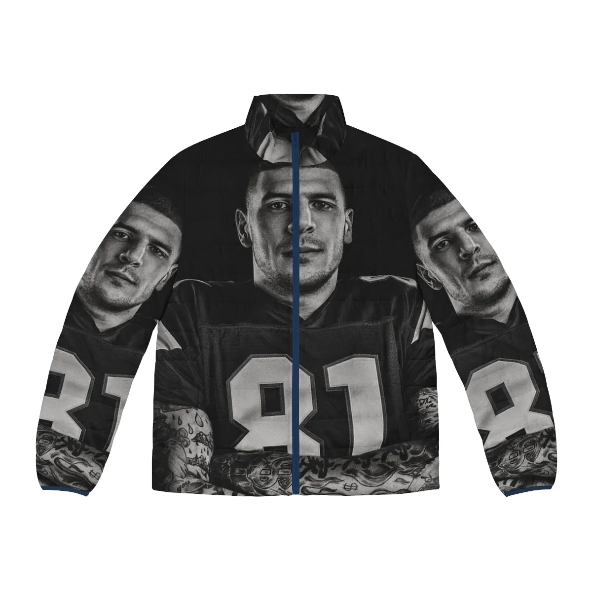 Aaron Hernandez NFL Puffer Jacket - Sports Fan Apparel