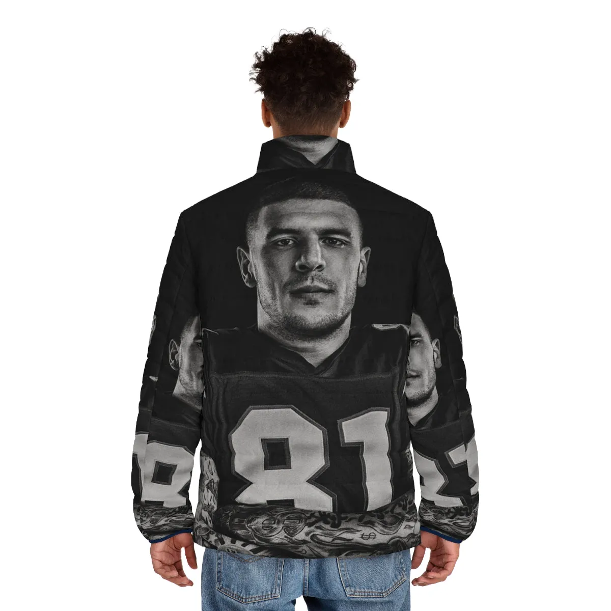 Aaron Hernandez NFL Puffer Jacket - Sports Fan Apparel