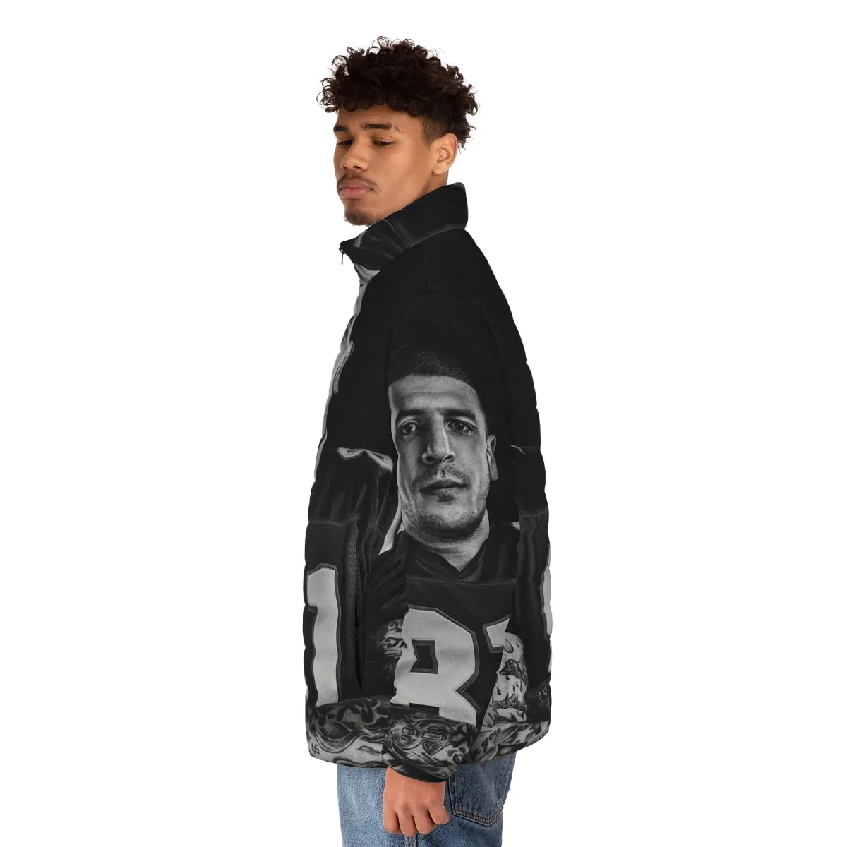 Aaron Hernandez NFL Puffer Jacket - Sports Fan Apparel