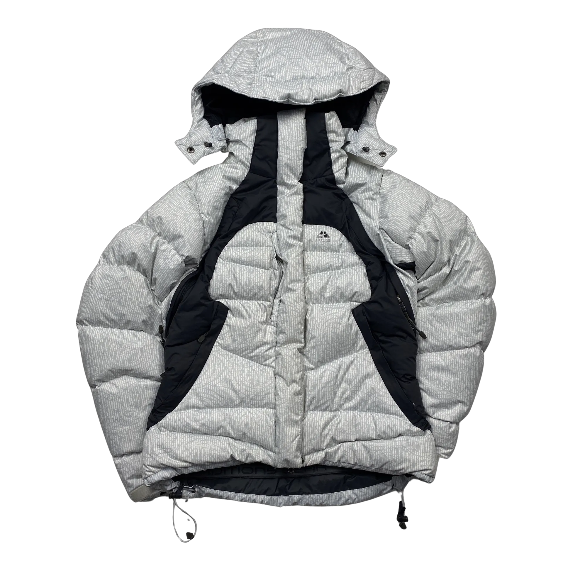 ACG Ice White Patterned Puffer Jacket - Medium