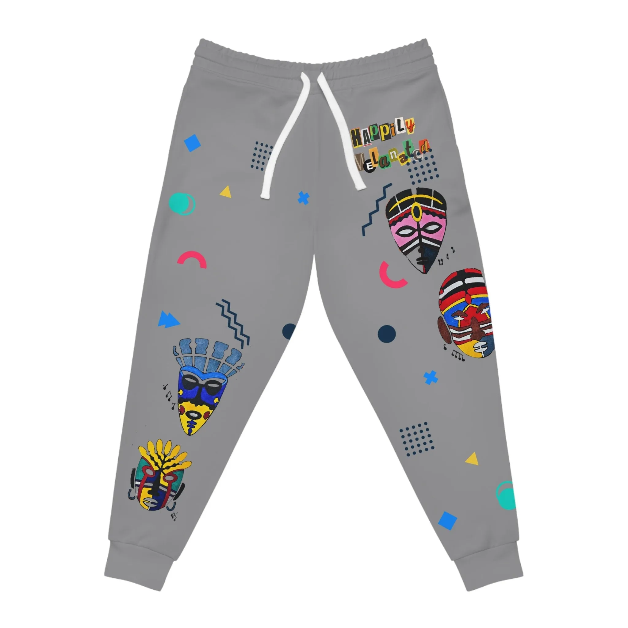 Afro Music Graphic Art Unisex Athletic Joggers, Running Leggings, Workout Trousers