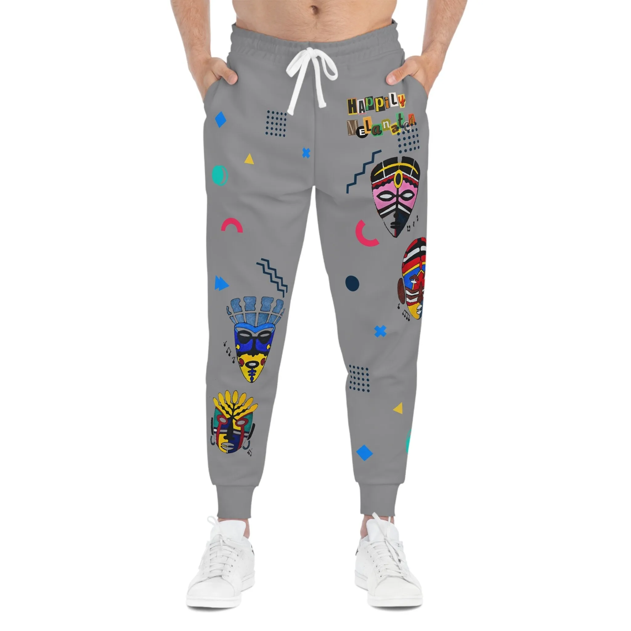 Afro Music Graphic Art Unisex Athletic Joggers, Running Leggings, Workout Trousers