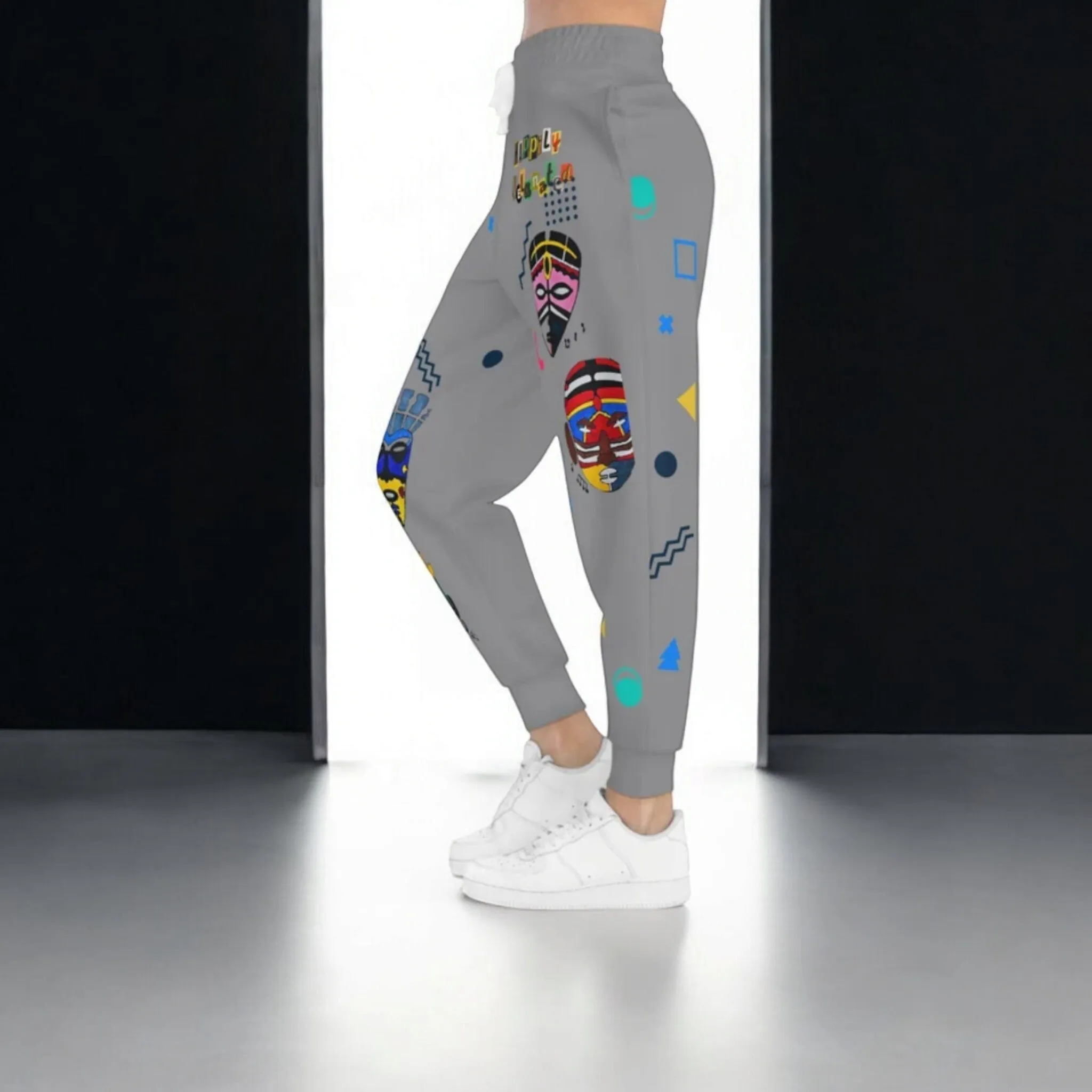 Afro Music Graphic Art Unisex Athletic Joggers, Running Leggings, Workout Trousers