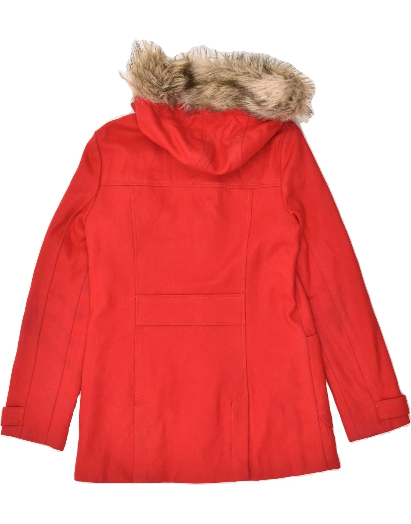 AMERICAN EAGLE Womens Hooded Duffle Coat UK 12 Medium Red Wool