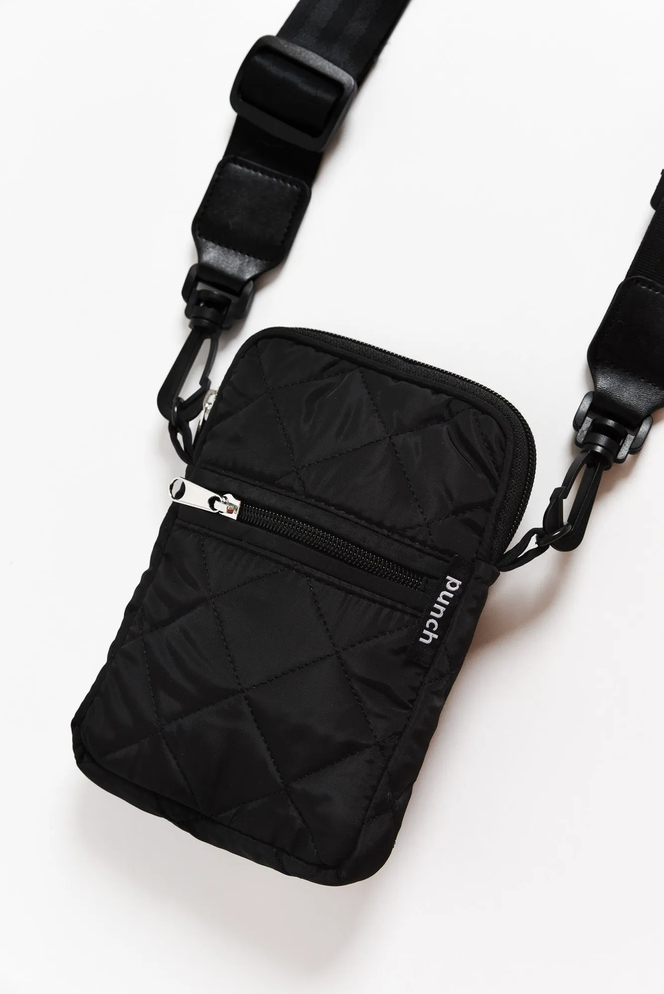 Amoore Black Puffer Phone Bag