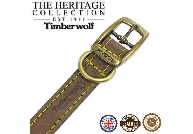 Ancol - Timberwolf Leather Collar - Sable - Size 4