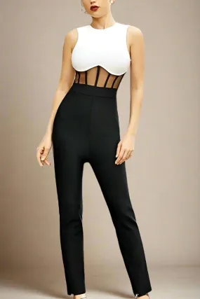 Audrey Bandage Pants Jumpsuit - Classic Black