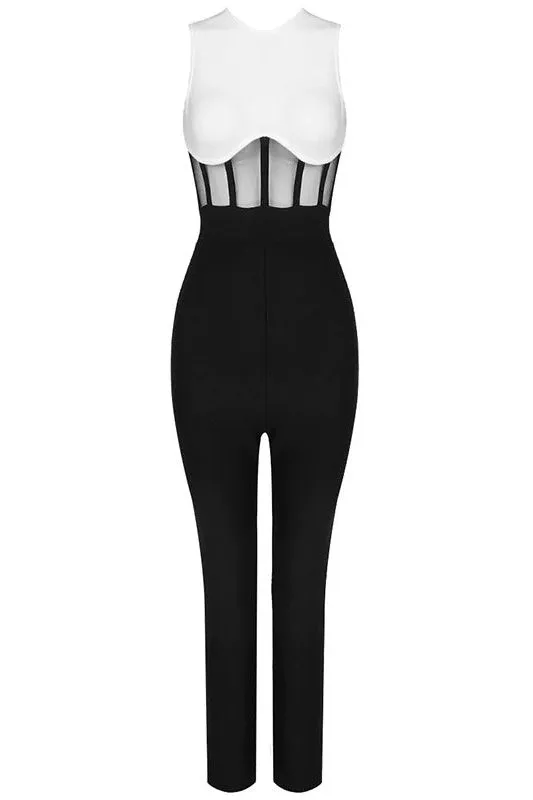 Audrey Bandage Pants Jumpsuit - Classic Black