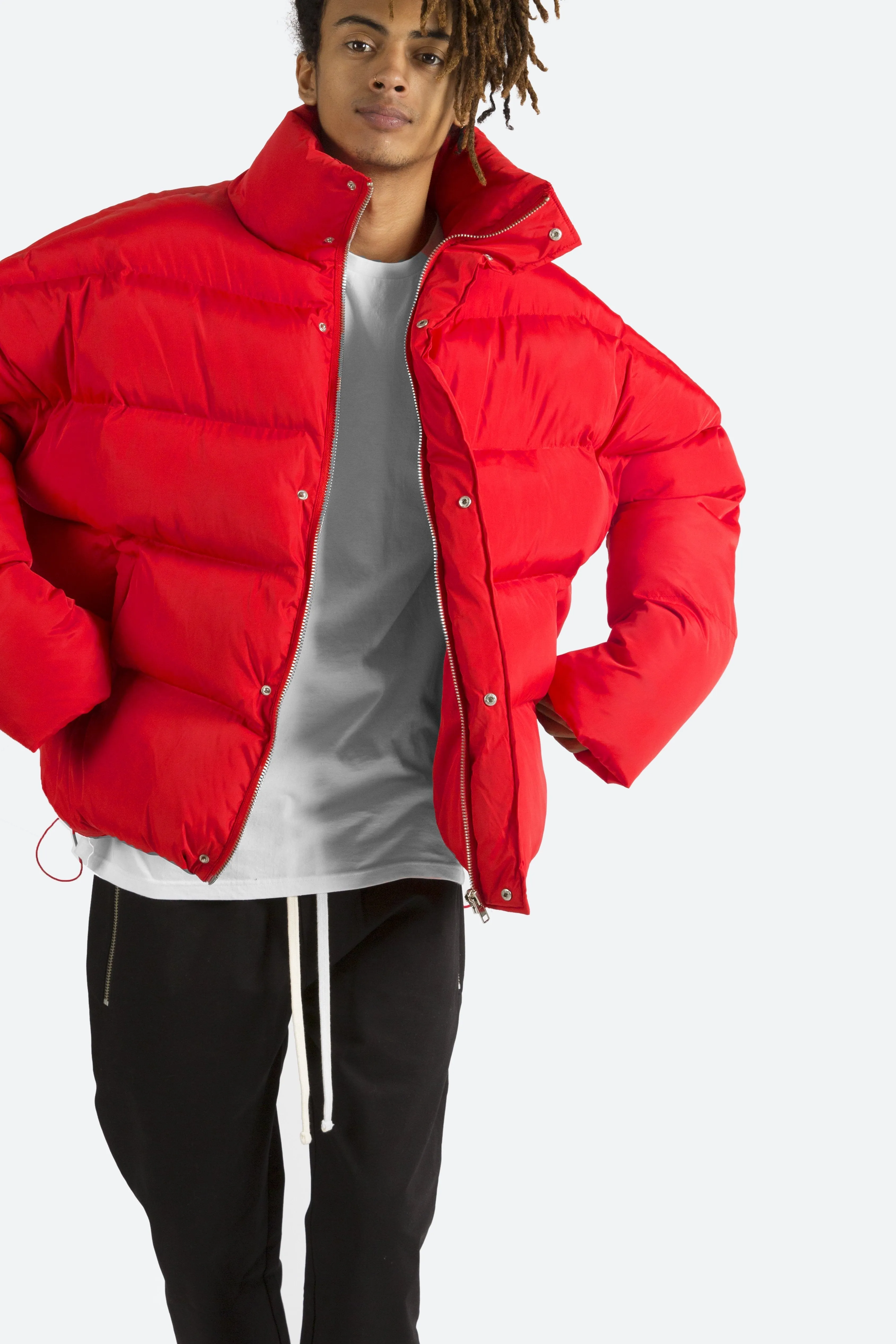 Basic Puffer Jacket - Red