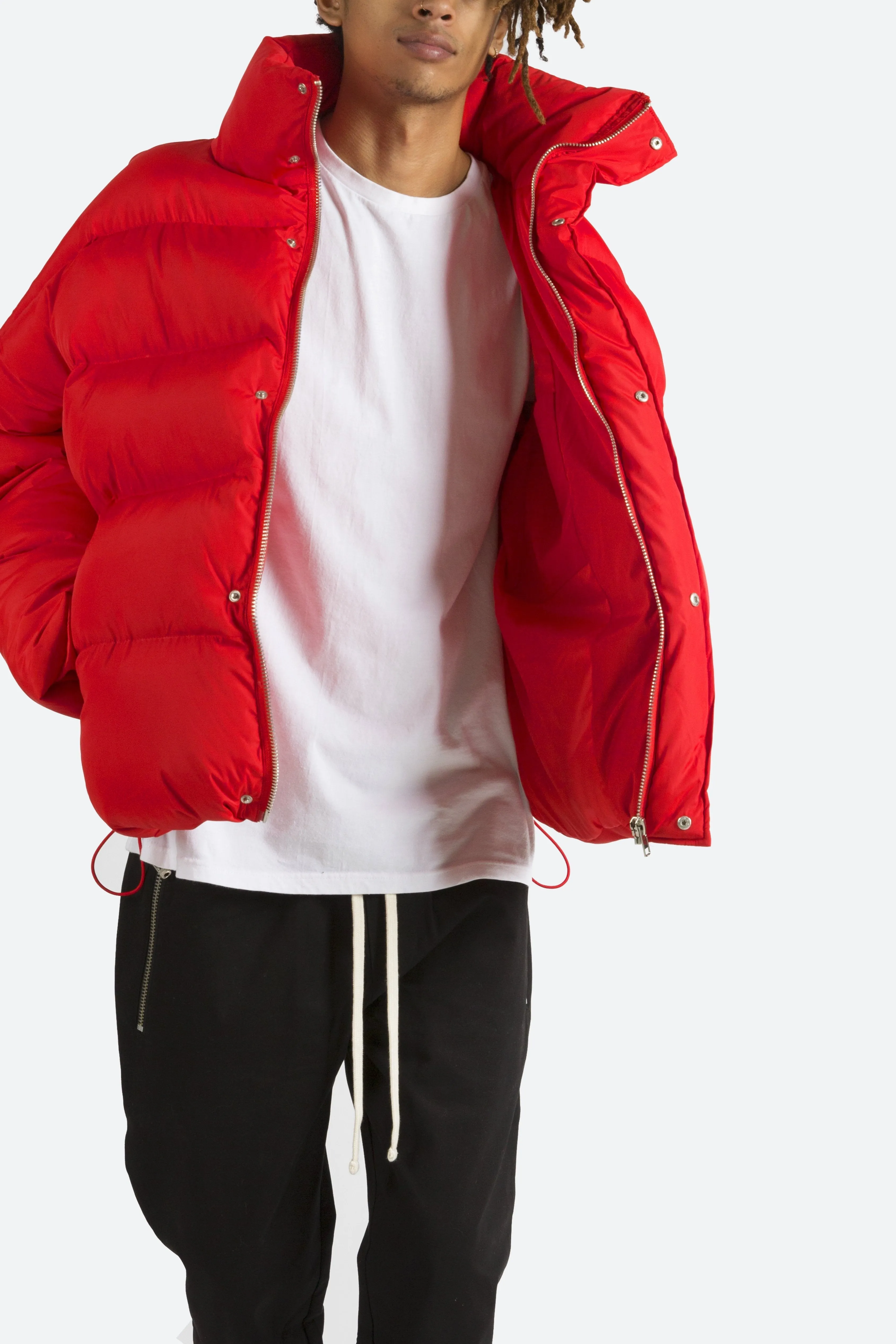 Basic Puffer Jacket - Red