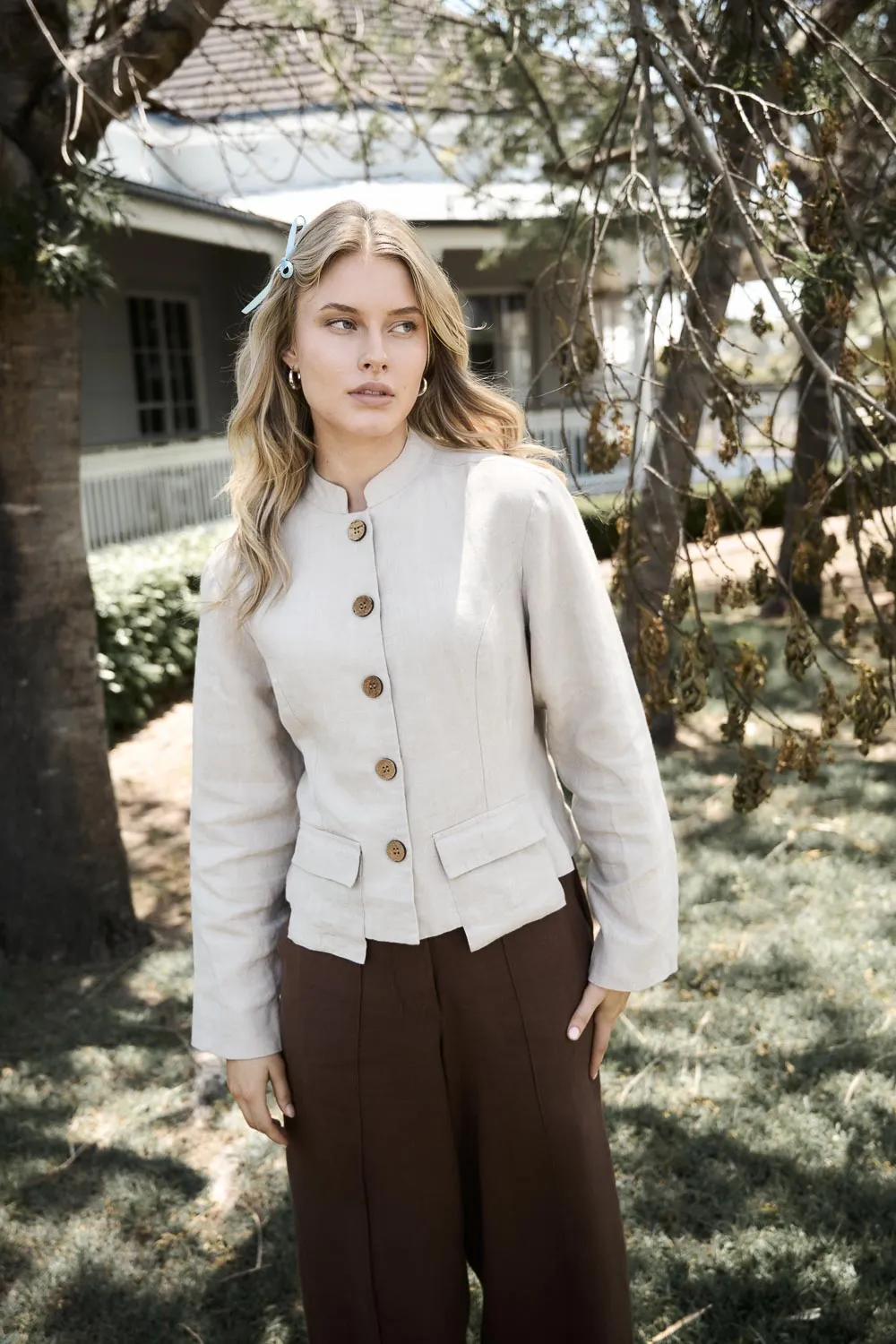 Benny Linen Jacket - Natural