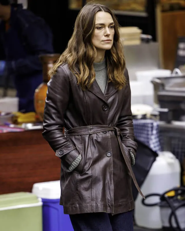 Black Doves Keira Knightley Leather Coat