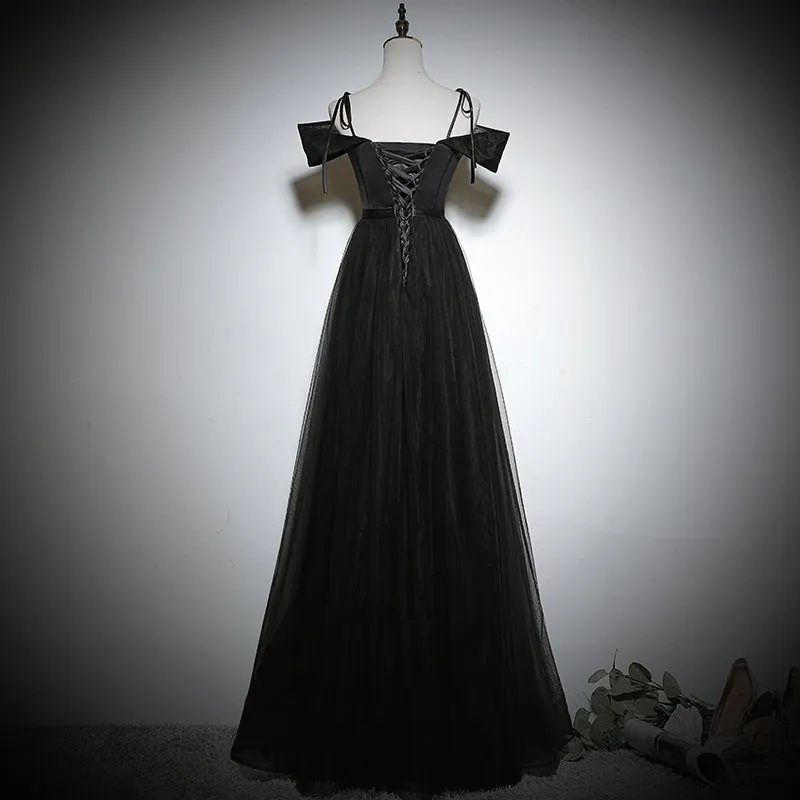 black evening dress bridesmaid dress prom dress      fg149