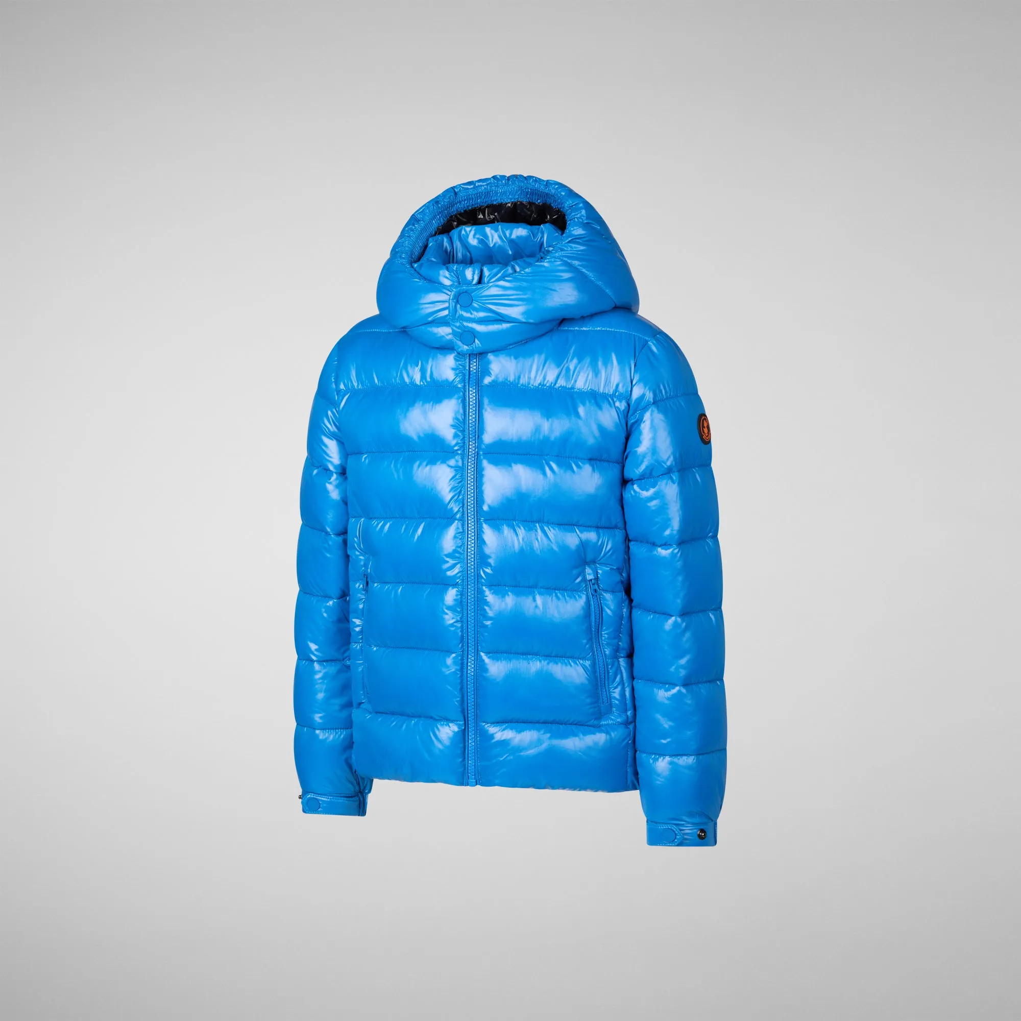 Boys' animal free puffer jacket Niles in blue berry