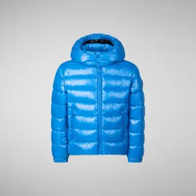 Boys' animal free puffer jacket Niles in blue berry