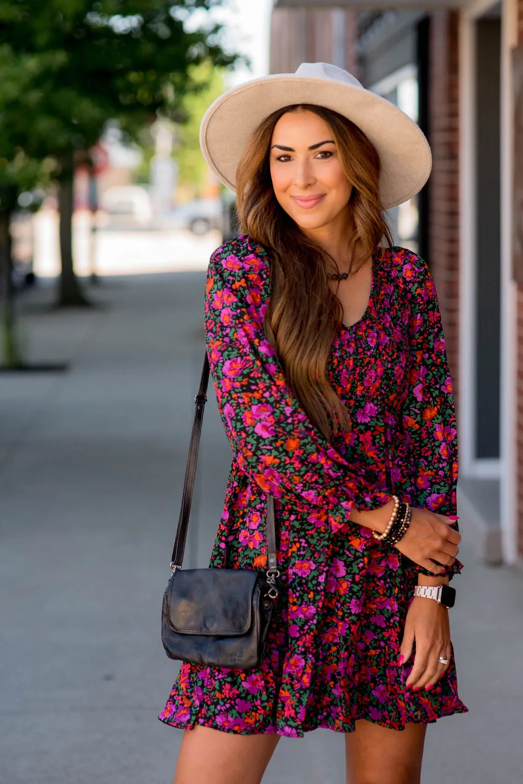 Bright Blooms Ruched Top Dress