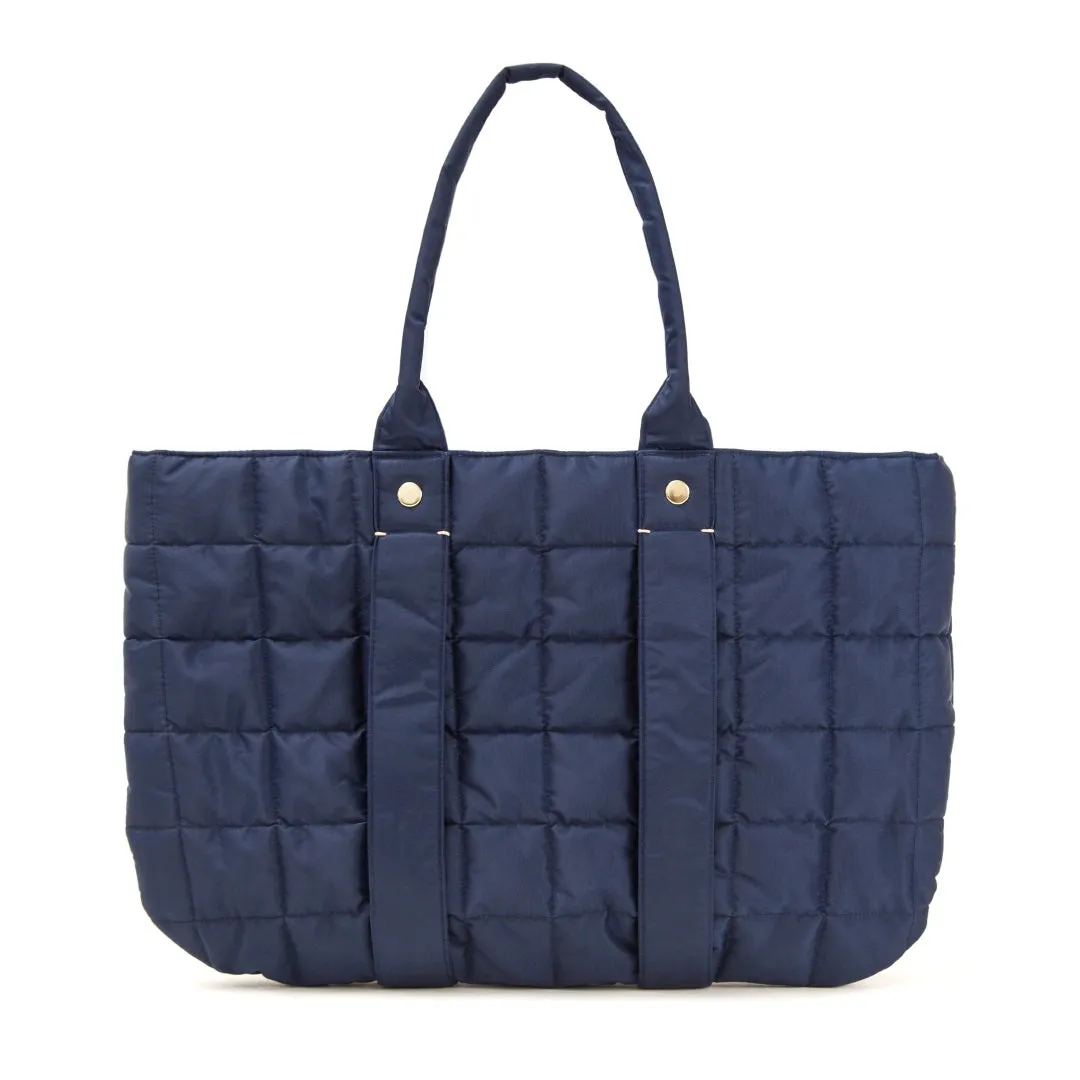 Clare V. - Tropezienne 8" Tote in Navy Quilted Puffer