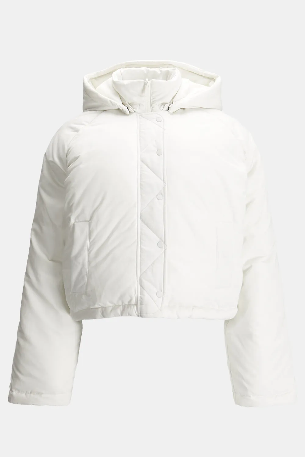 COCOON T LOGO REVERSIBLE PUFFER JACKET - COCONUT MILK