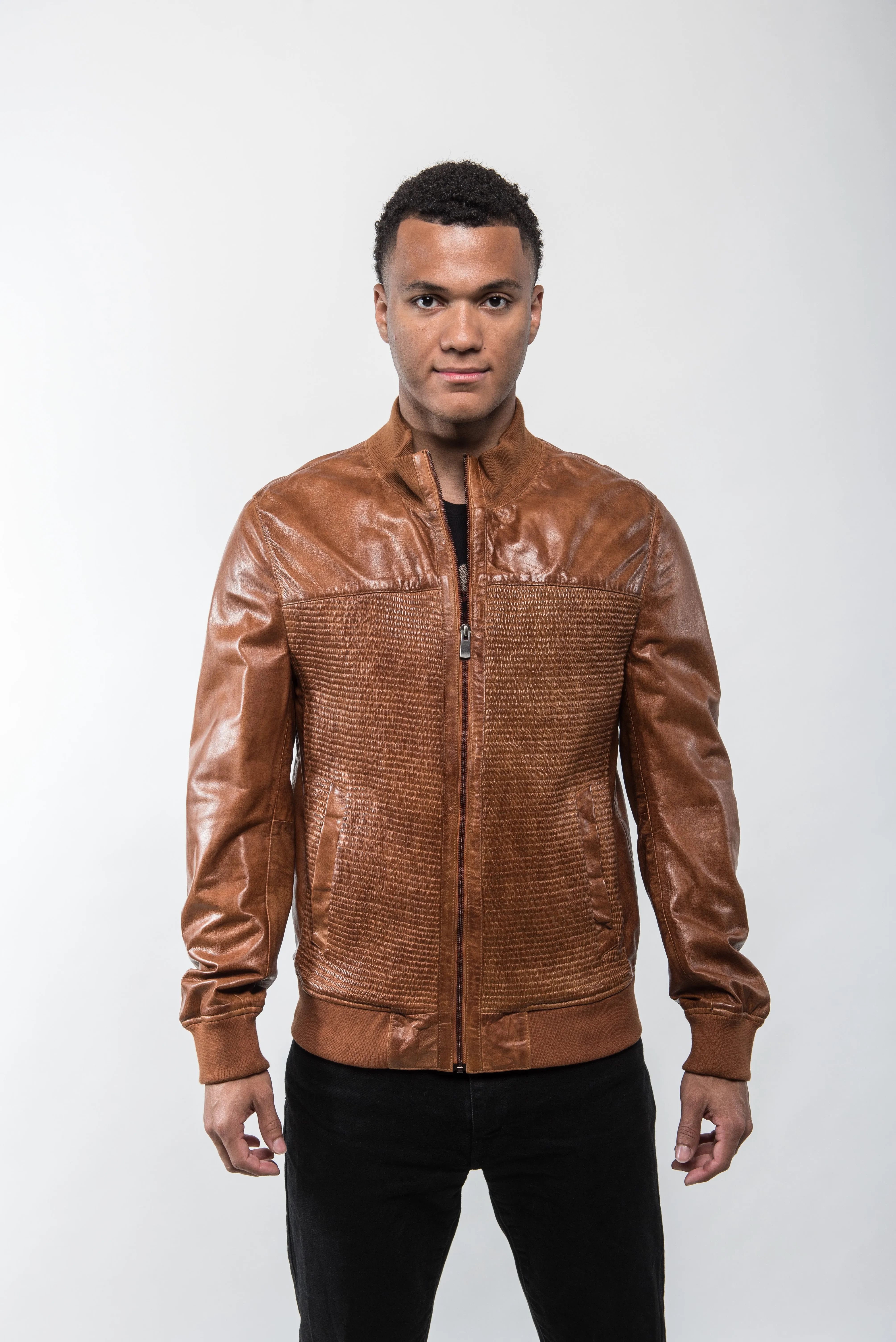 Como Cognac Leather Jacket