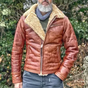 Crunch Brown Shearling Leather Jacket