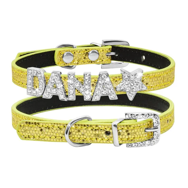 Custom Bling Collar Personalized Rhinestone