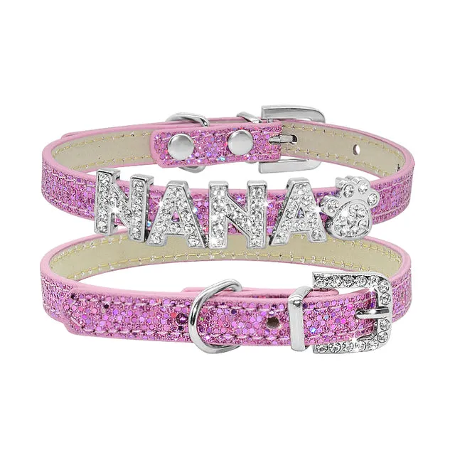 Custom Bling Collar Personalized Rhinestone