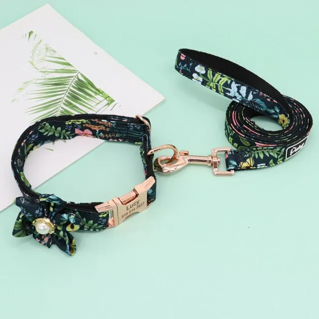 Designer Florals: Personalized Dogs Flower Collars