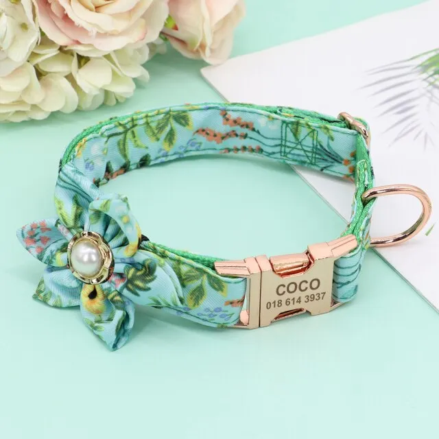 Designer Florals: Personalized Dogs Flower Collars