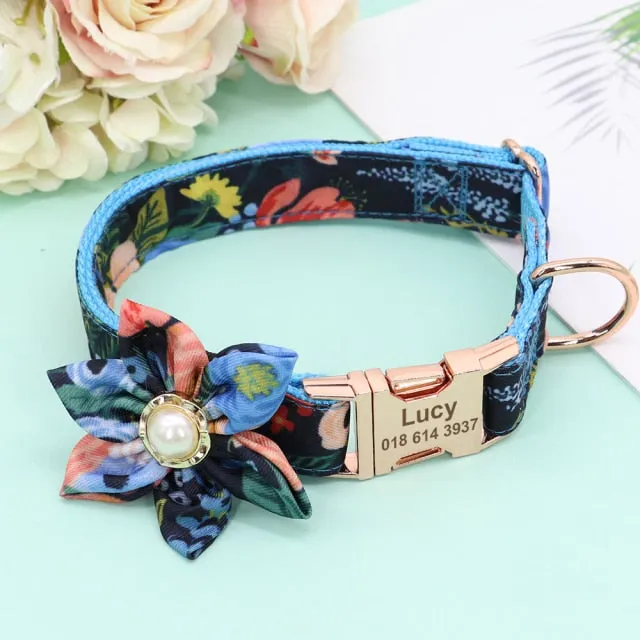 Designer Florals: Personalized Dogs Flower Collars