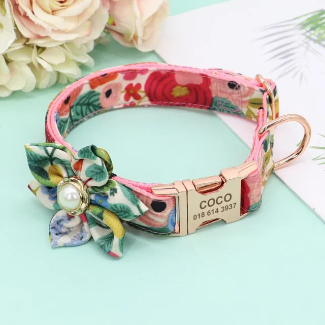 Designer Florals: Personalized Dogs Flower Collars