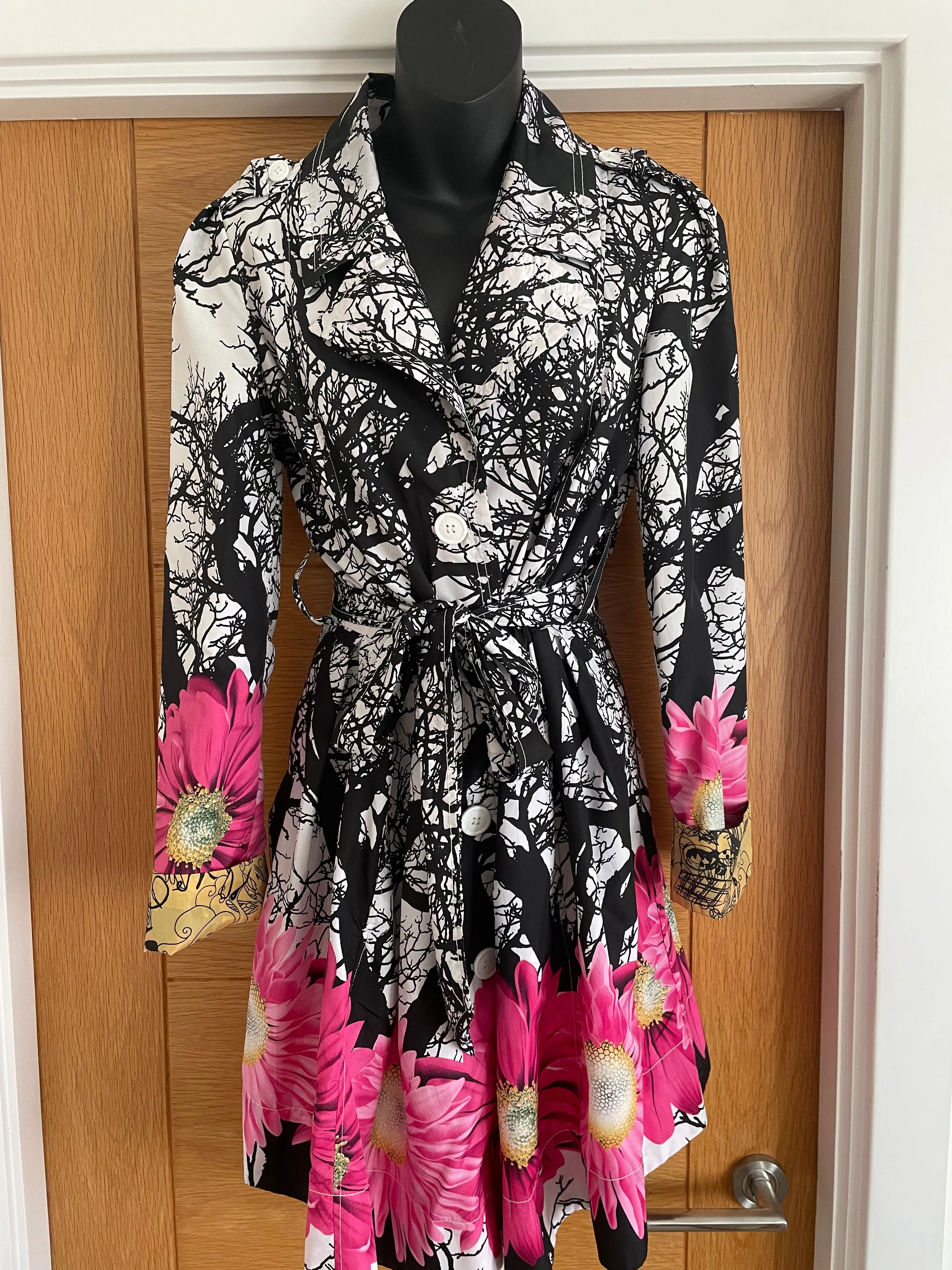 Desigual Floral Coat/Mac - Size 12