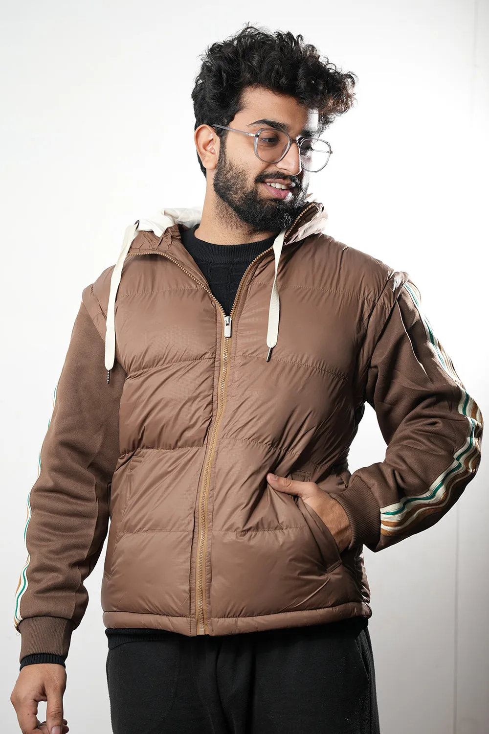 Detachable Sleeves Puffer Jacket - 1124100