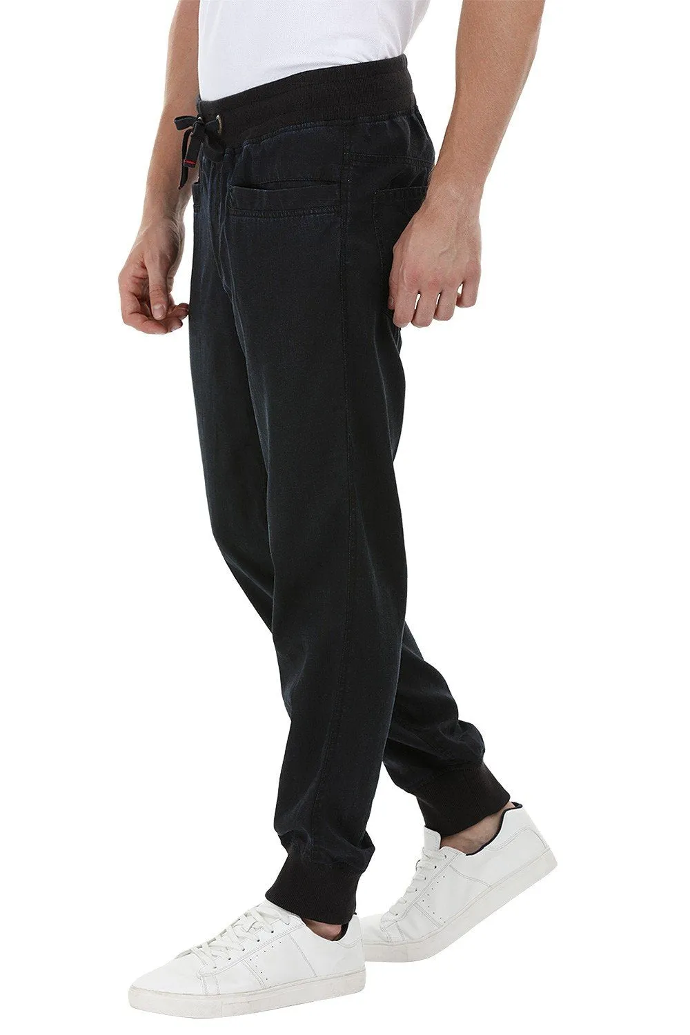 Drawcords Dark Denim Cuff Joggers