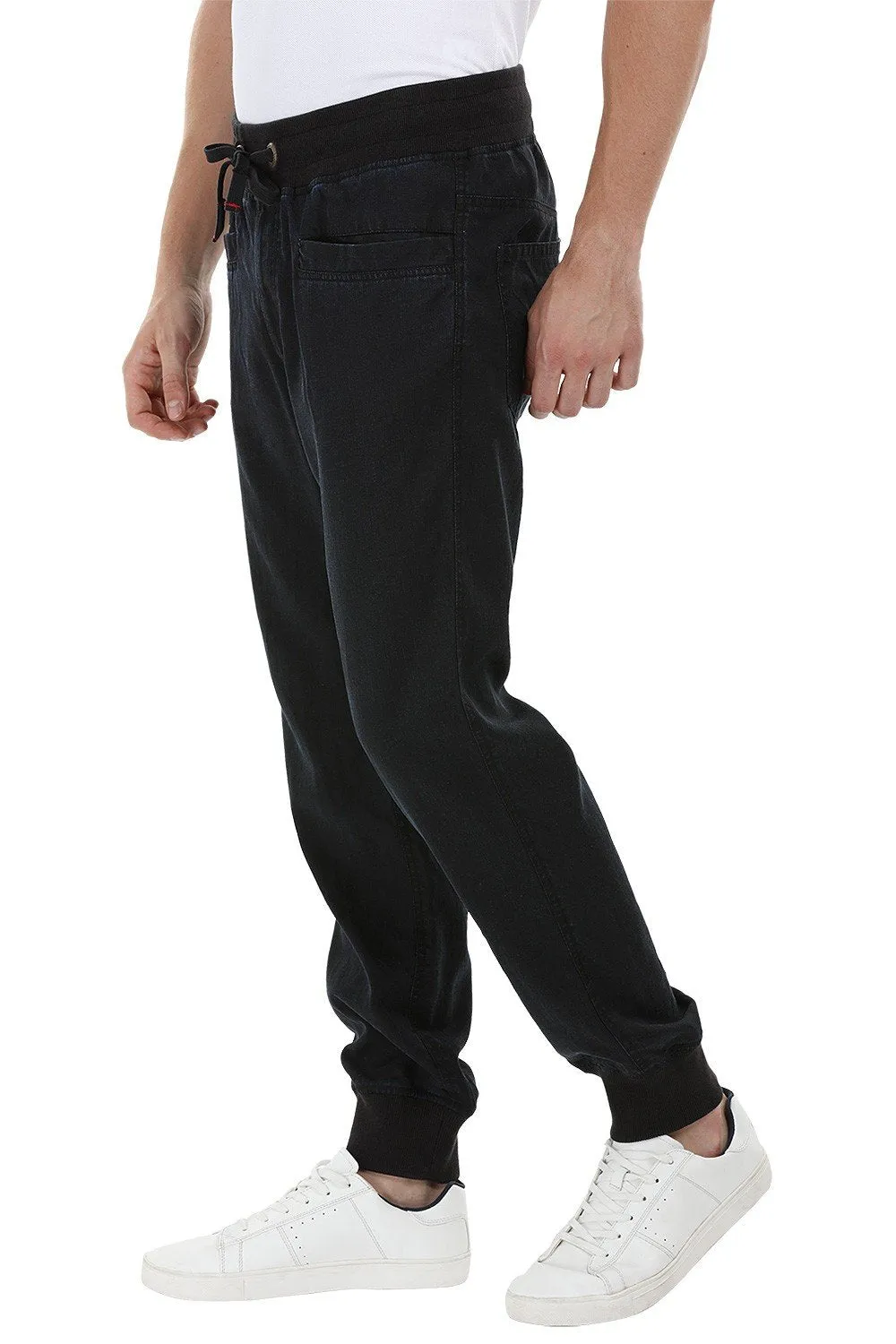 Drawcords Dark Denim Cuff Joggers