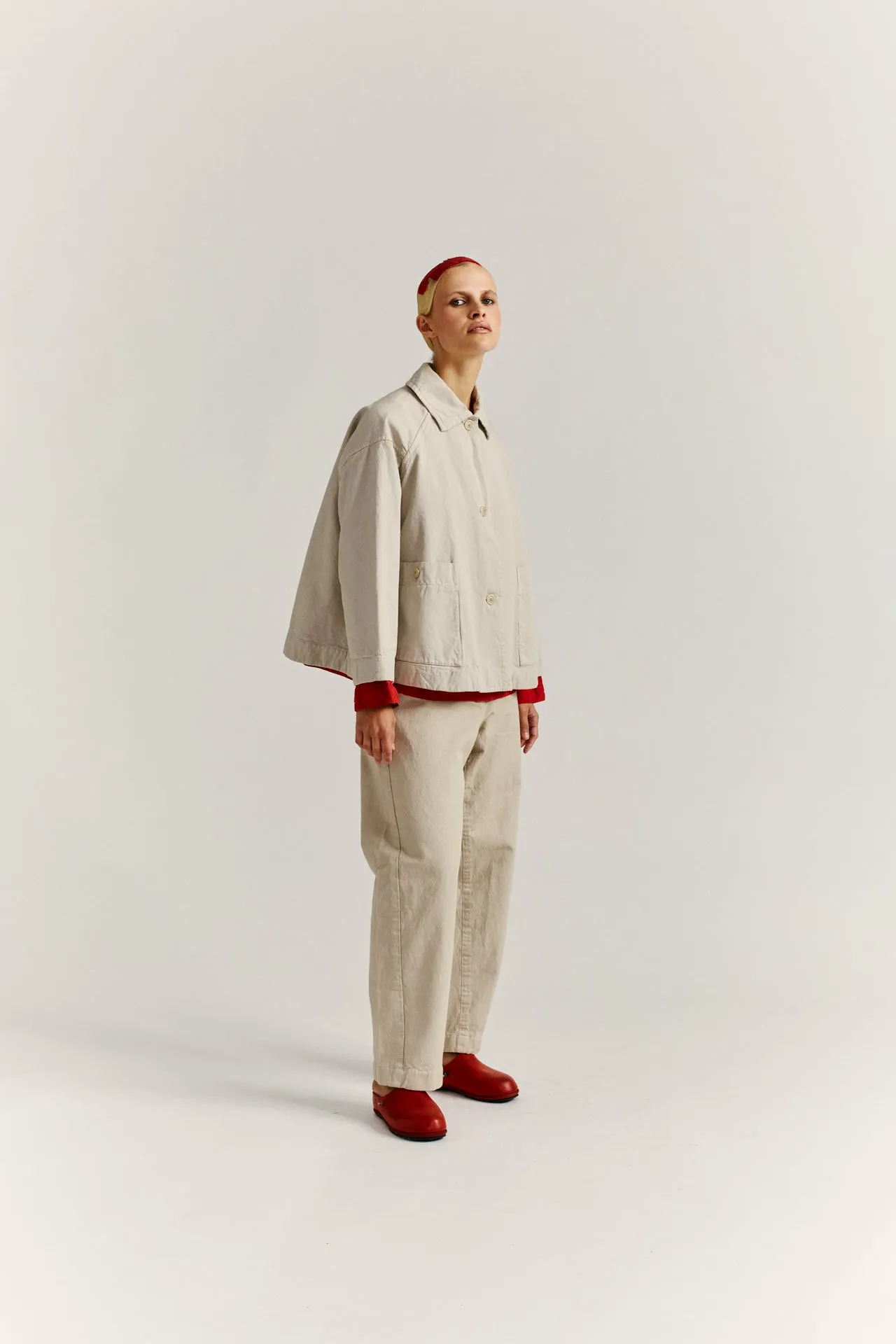 DRIES TRAVAIL JACKET - DENSE TWILL - CONRETE