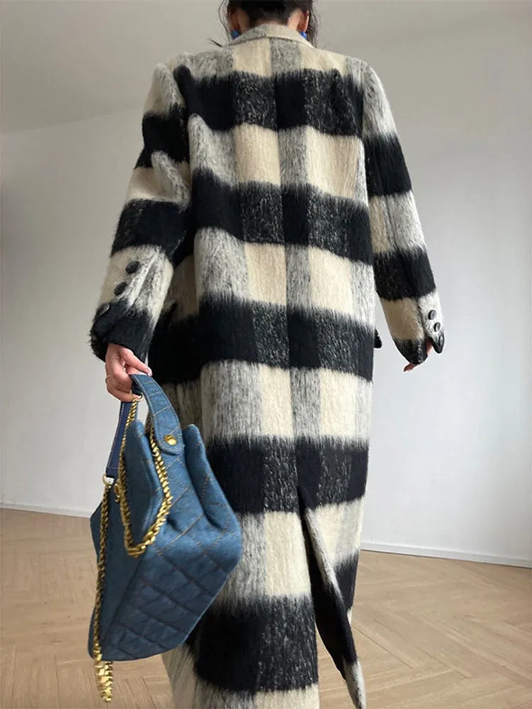 Eileen Ombre Plaid Maxi Coat