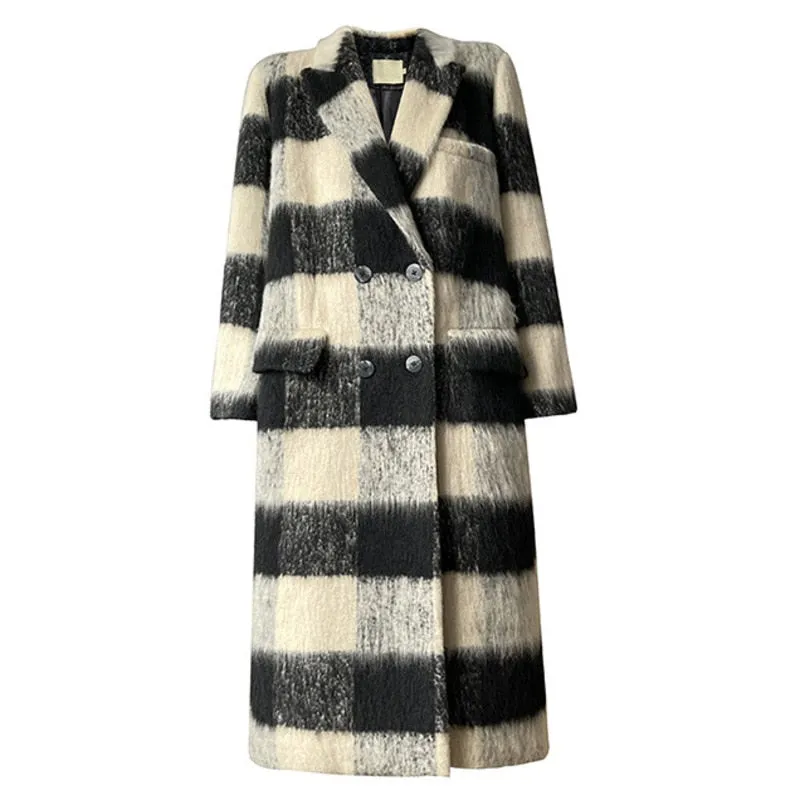 Eileen Ombre Plaid Maxi Coat