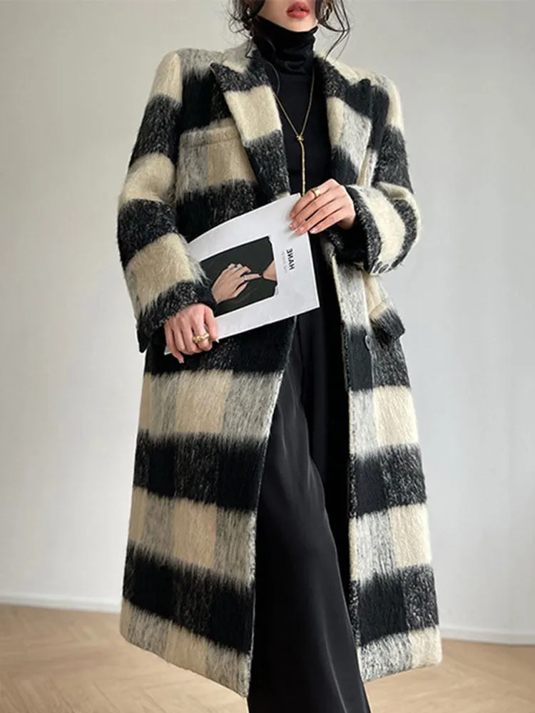 Eileen Ombre Plaid Maxi Coat