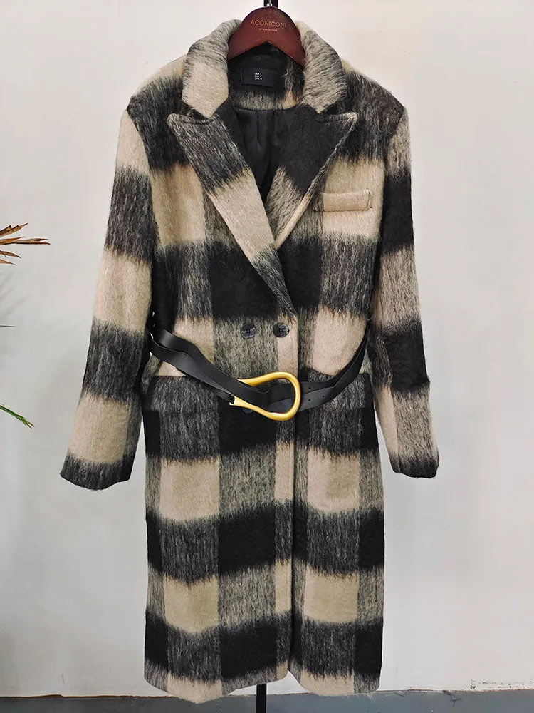 Eileen Ombre Plaid Maxi Coat