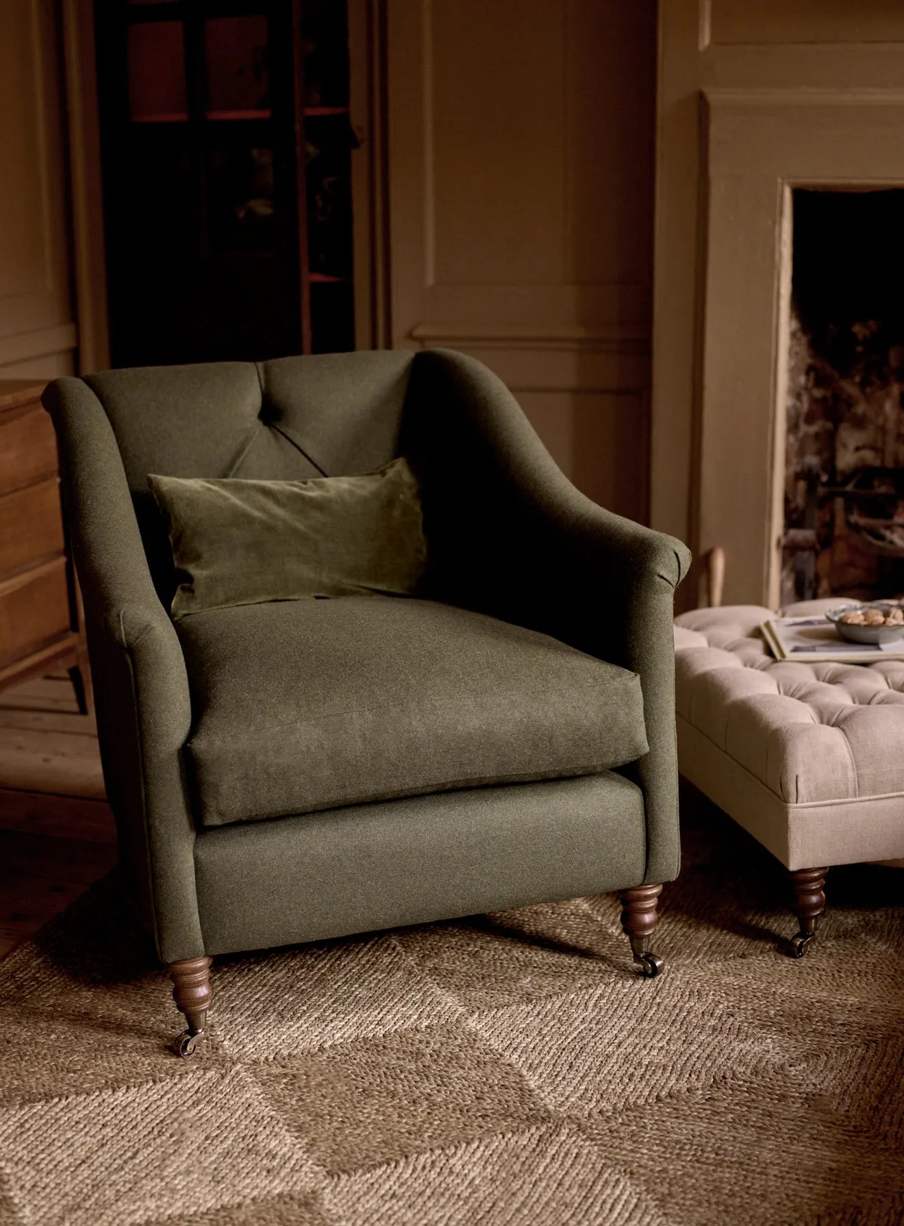 Elbert Armchair, Ecru Linen