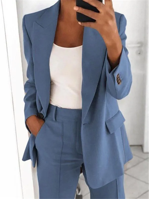 Elegant Lapel Beautiful Ladies Blazer and Pants