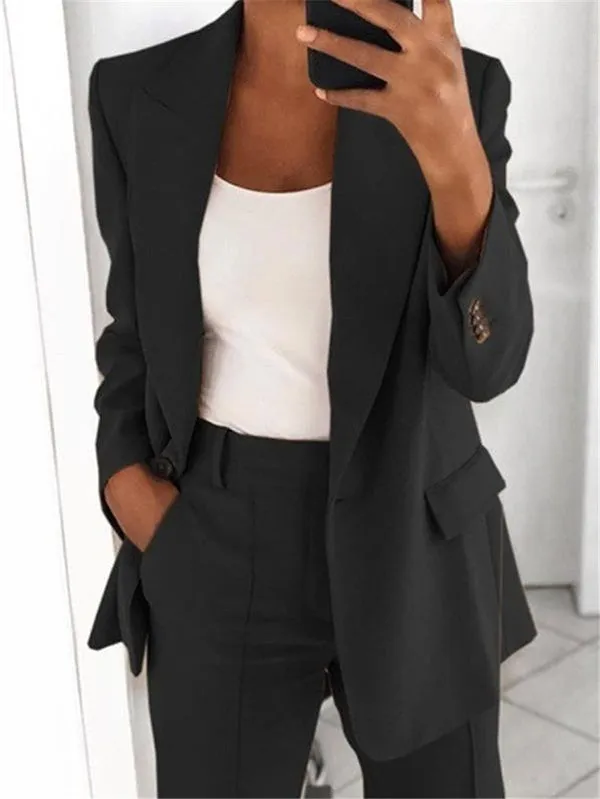 Elegant Lapel Beautiful Ladies Blazer and Pants