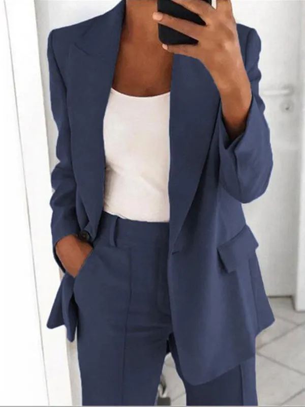 Elegant Lapel Beautiful Ladies Blazer and Pants