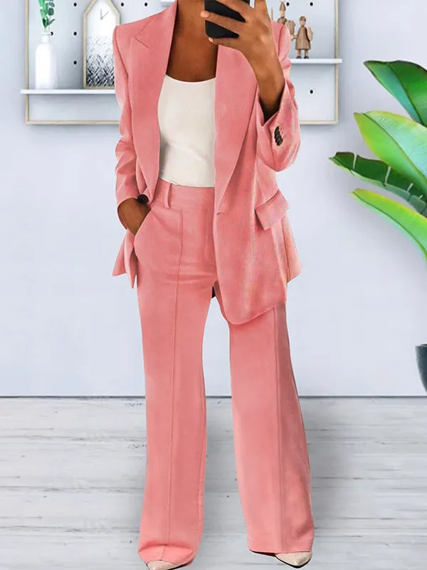 Elegant Lapel Beautiful Ladies Blazer and Pants