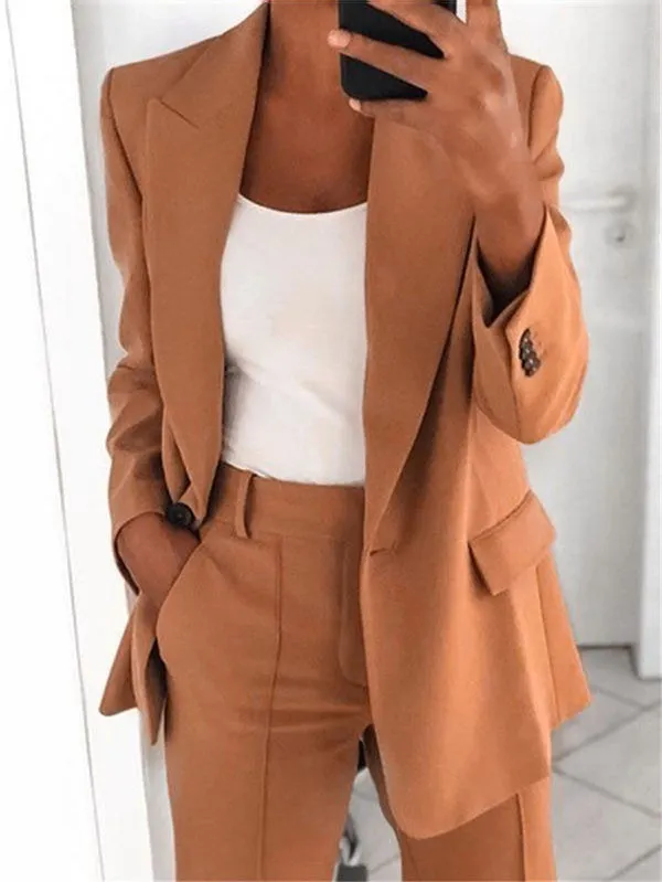 Elegant Lapel Beautiful Ladies Blazer and Pants