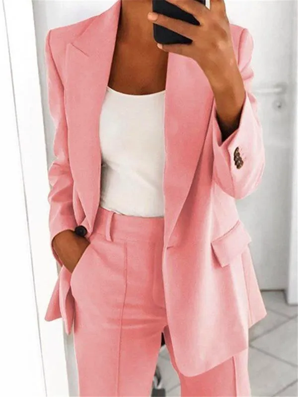 Elegant Lapel Beautiful Ladies Blazer and Pants